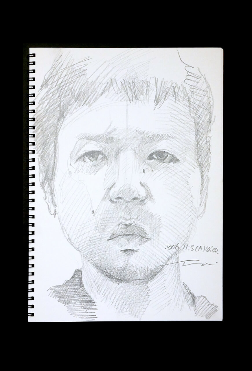 Contemporary artist SHINTAKU Tomoni's 2006/11/5 Self-portrait or pencil drawing
