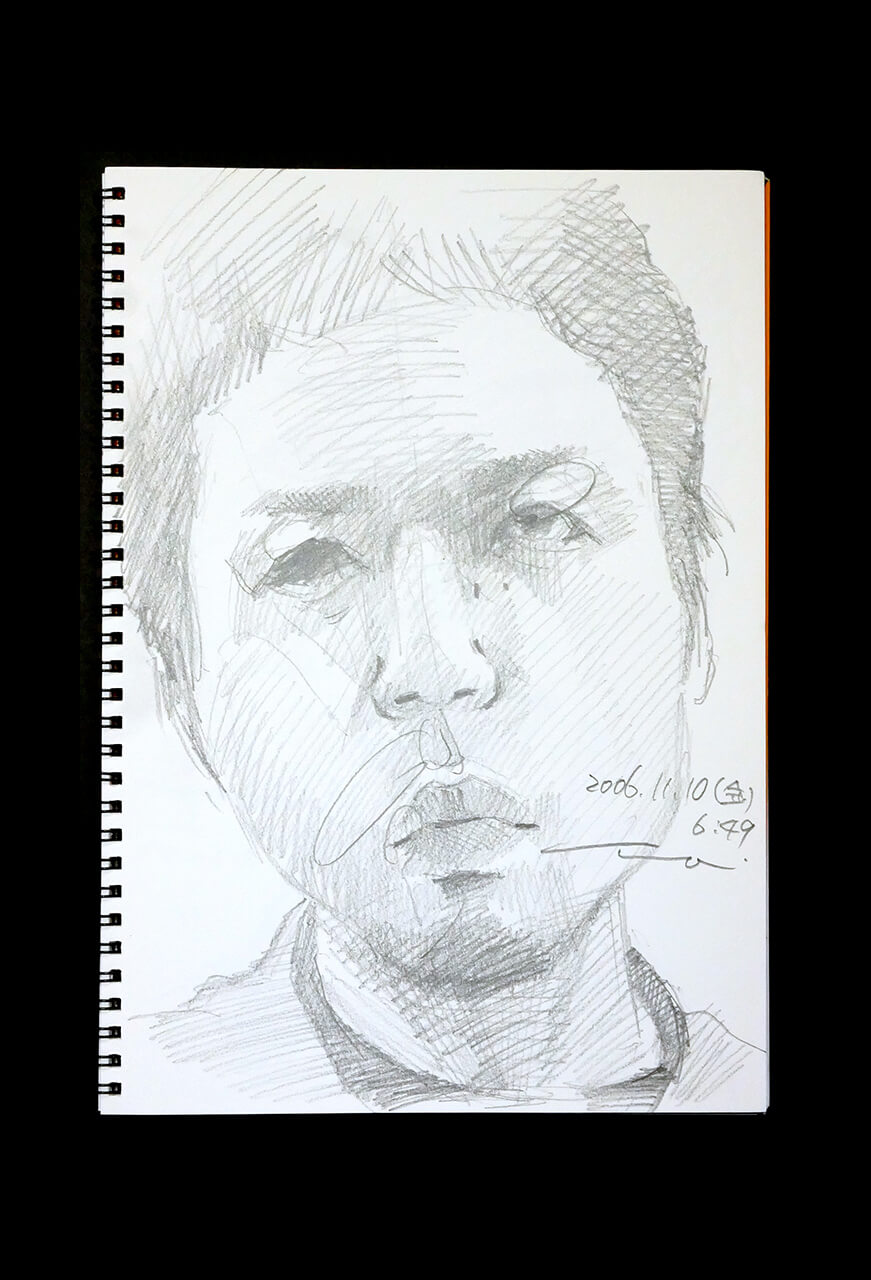 Contemporary artist SHINTAKU Tomoni's 2006/11/10 Self-portrait or pencil drawing