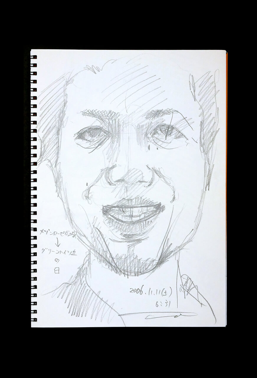 Contemporary artist SHINTAKU Tomoni's 2006/11/11 Self-portrait or pencil drawing