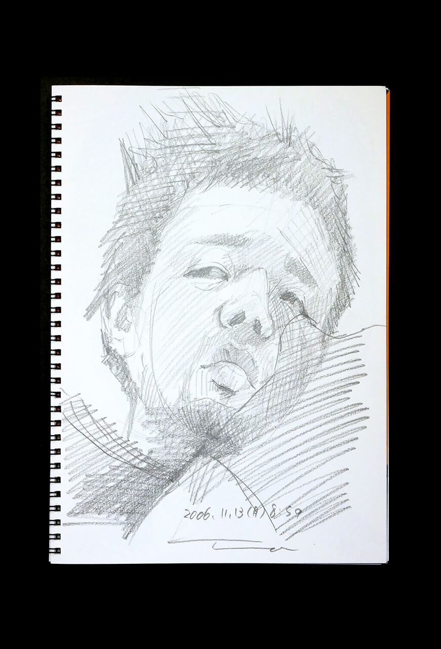 Contemporary artist SHINTAKU Tomoni's 2006/11/13 Self-portrait or pencil drawing