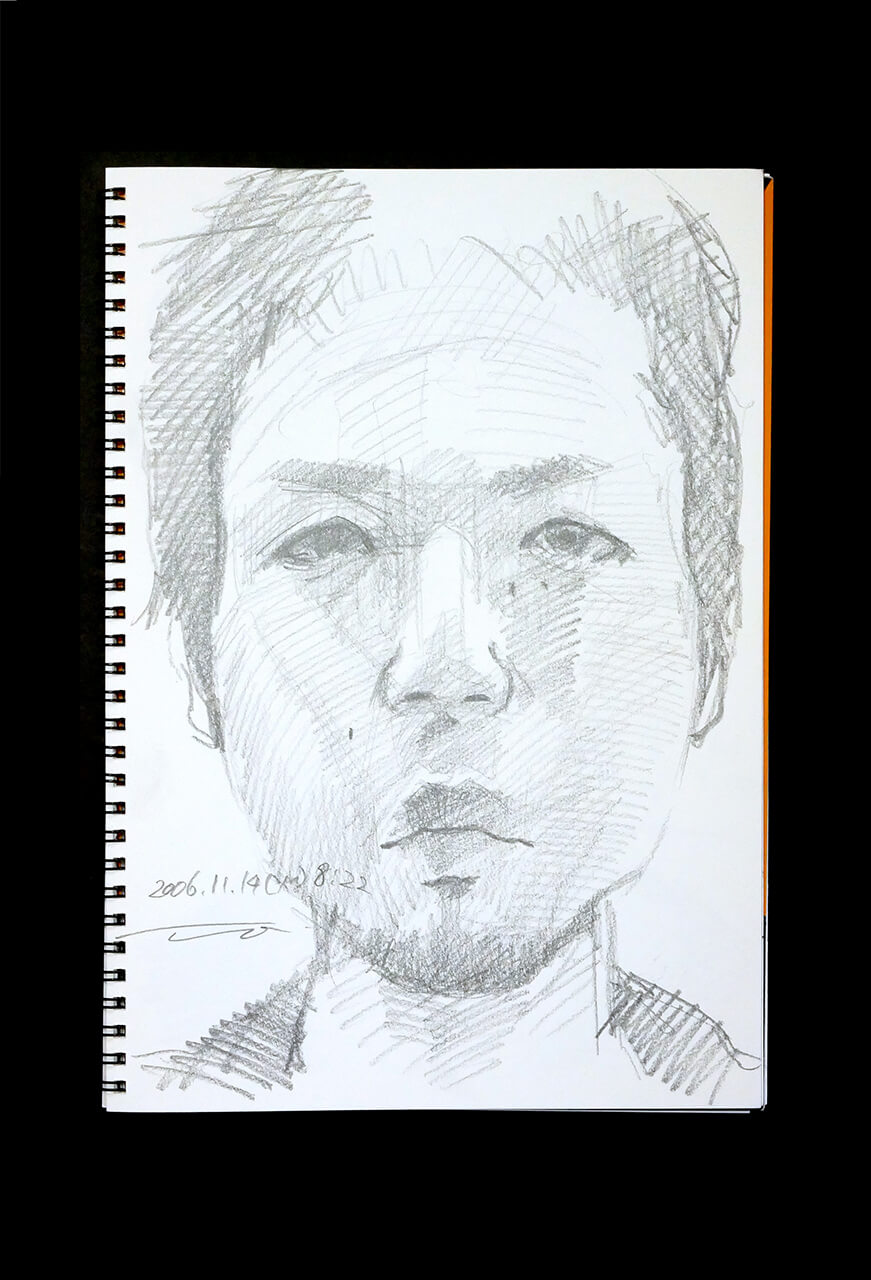 Contemporary artist SHINTAKU Tomoni's 2006/11/14 Self-portrait or pencil drawing
