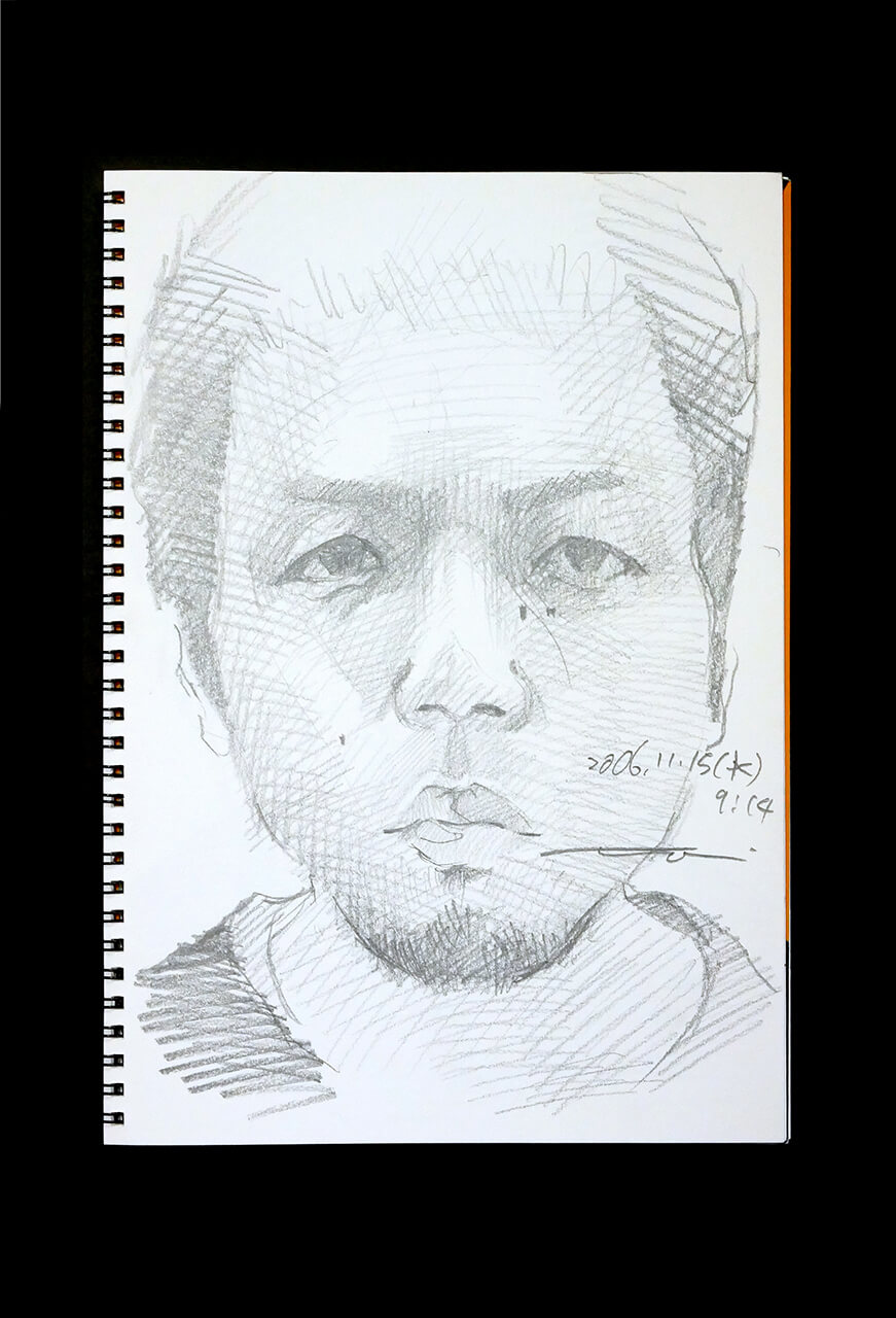Contemporary artist SHINTAKU Tomoni's 2006/11/15 Self-portrait or pencil drawing