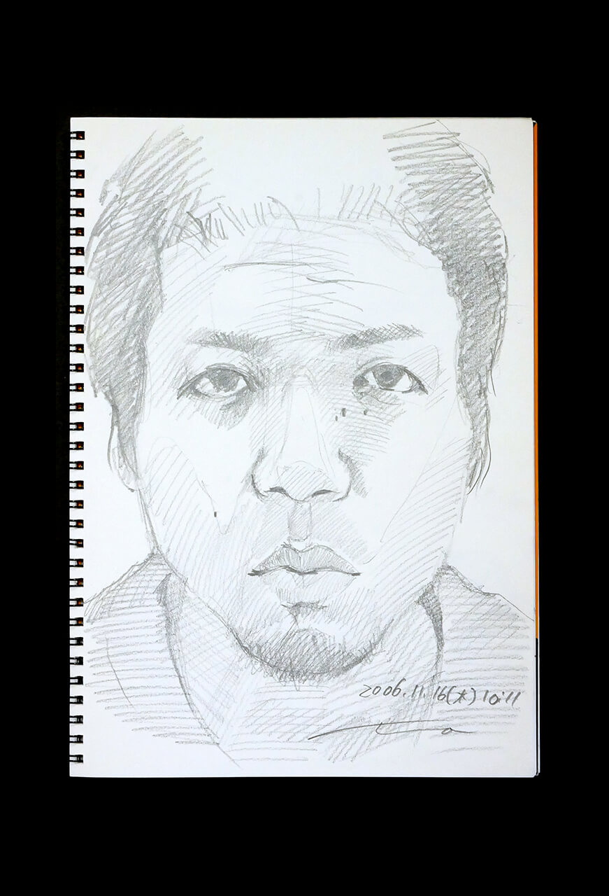 Contemporary artist SHINTAKU Tomoni's 2006/11/16 Self-portrait or pencil drawing