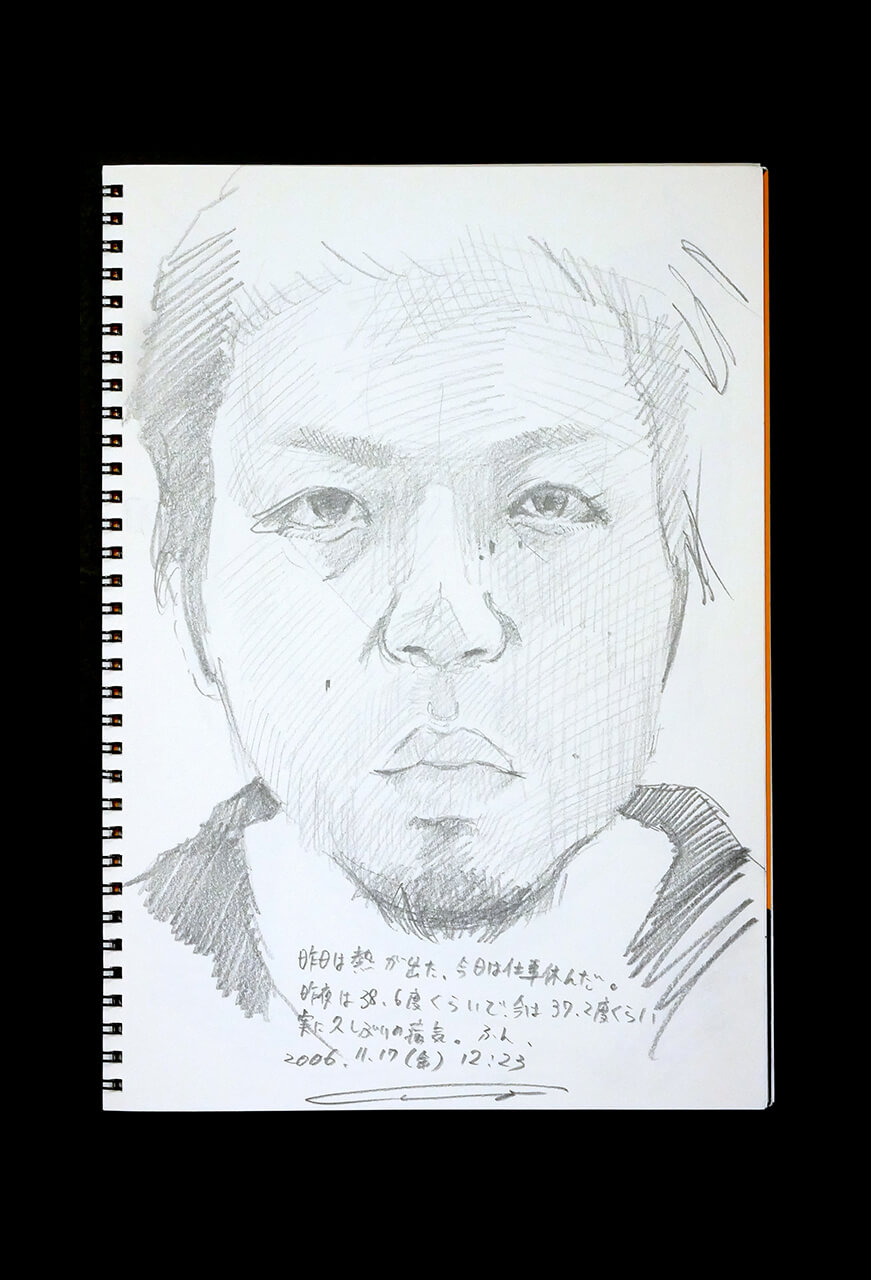 Contemporary artist SHINTAKU Tomoni's 2006/11/17 Self-portrait or pencil drawing