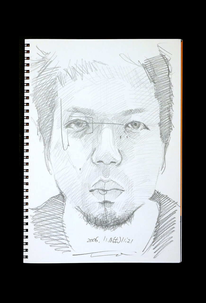 Contemporary artist SHINTAKU Tomoni's 2006/11/18 Self-portrait or pencil drawing