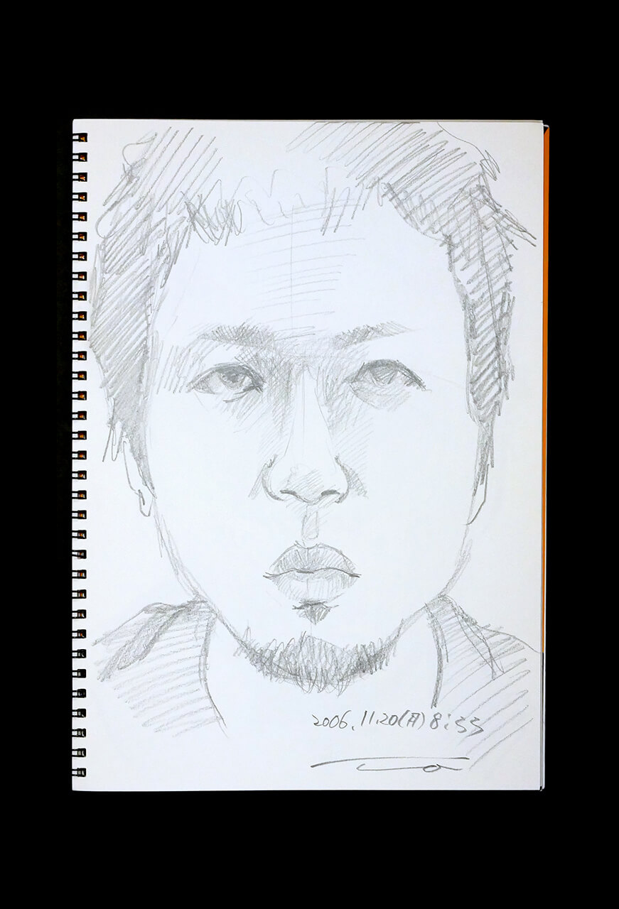 Contemporary artist SHINTAKU Tomoni's 2006/11/20 Self-portrait or pencil drawing