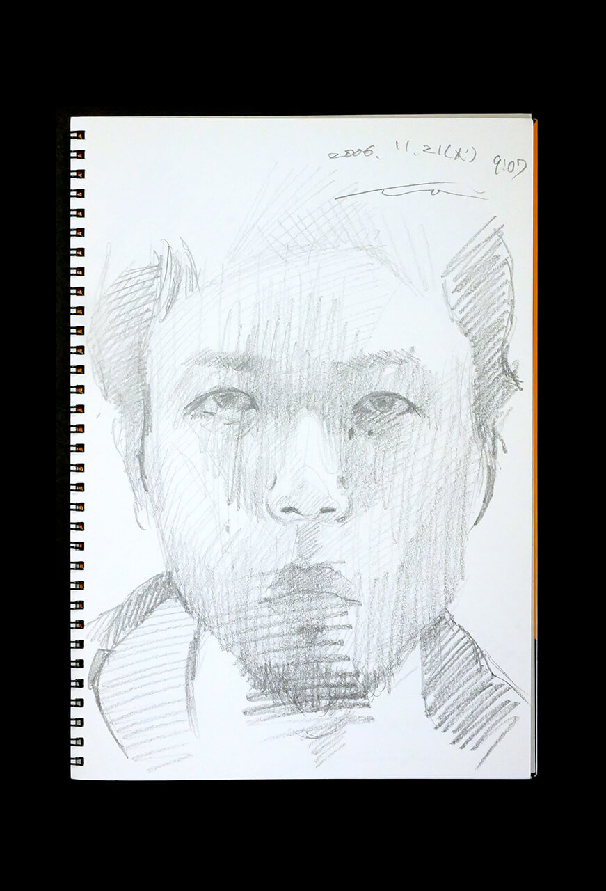 Contemporary artist SHINTAKU Tomoni's 2006/11/21 Self-portrait or pencil drawing