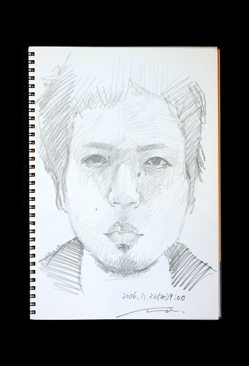 Contemporary artist SHINTAKU Tomoni's 2006/11/22 Self-portrait or pencil drawing