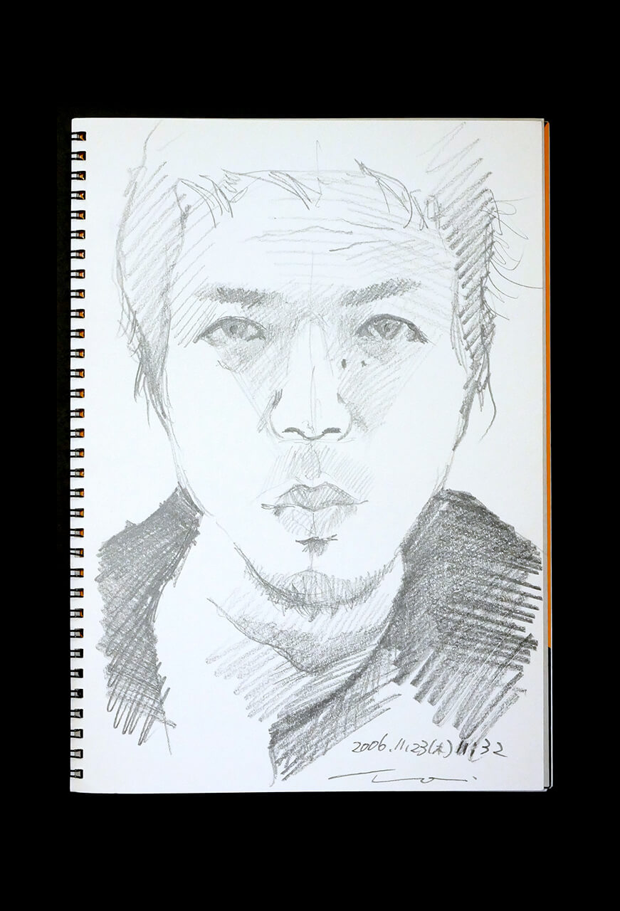 Contemporary artist SHINTAKU Tomoni's 2006/11/23 Self-portrait or pencil drawing