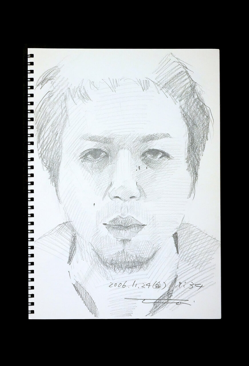 Contemporary artist SHINTAKU Tomoni's 2006/11/24 Self-portrait or pencil drawing
