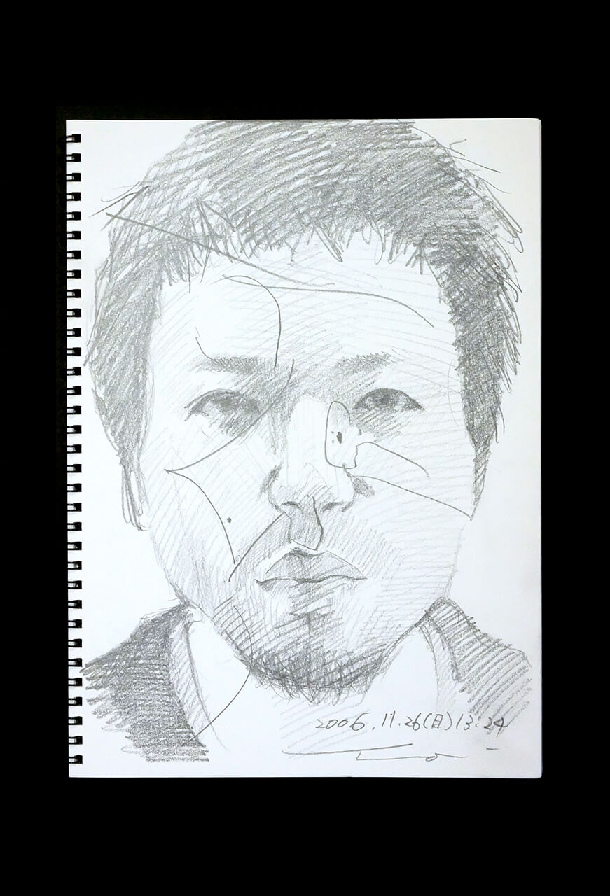 Contemporary artist SHINTAKU Tomoni's 2006/11/26 Self-portrait or pencil drawing