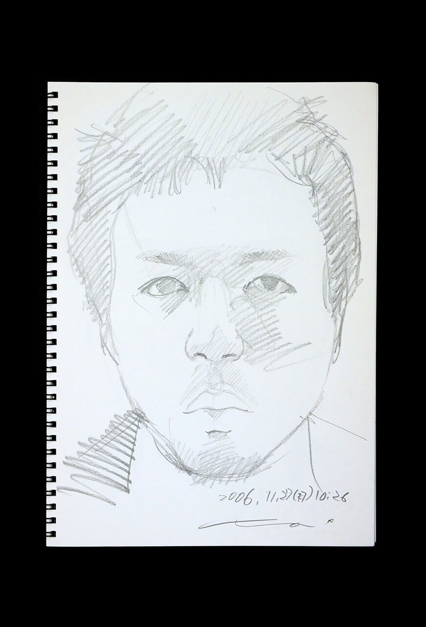 Contemporary artist SHINTAKU Tomoni's 2006/11/27 Self-portrait or pencil drawing