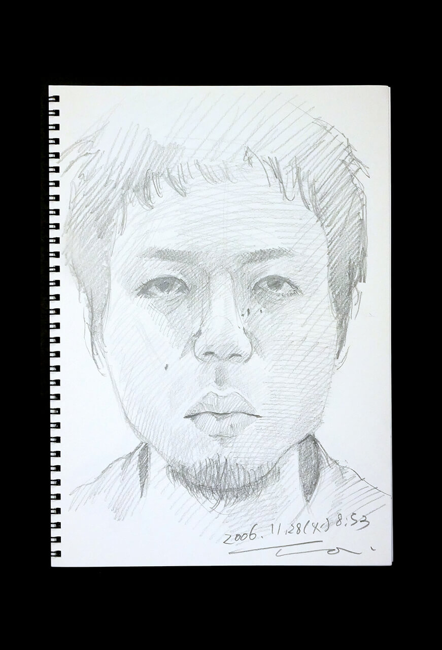 Contemporary artist SHINTAKU Tomoni's 2006/11/28 Self-portrait or pencil drawing