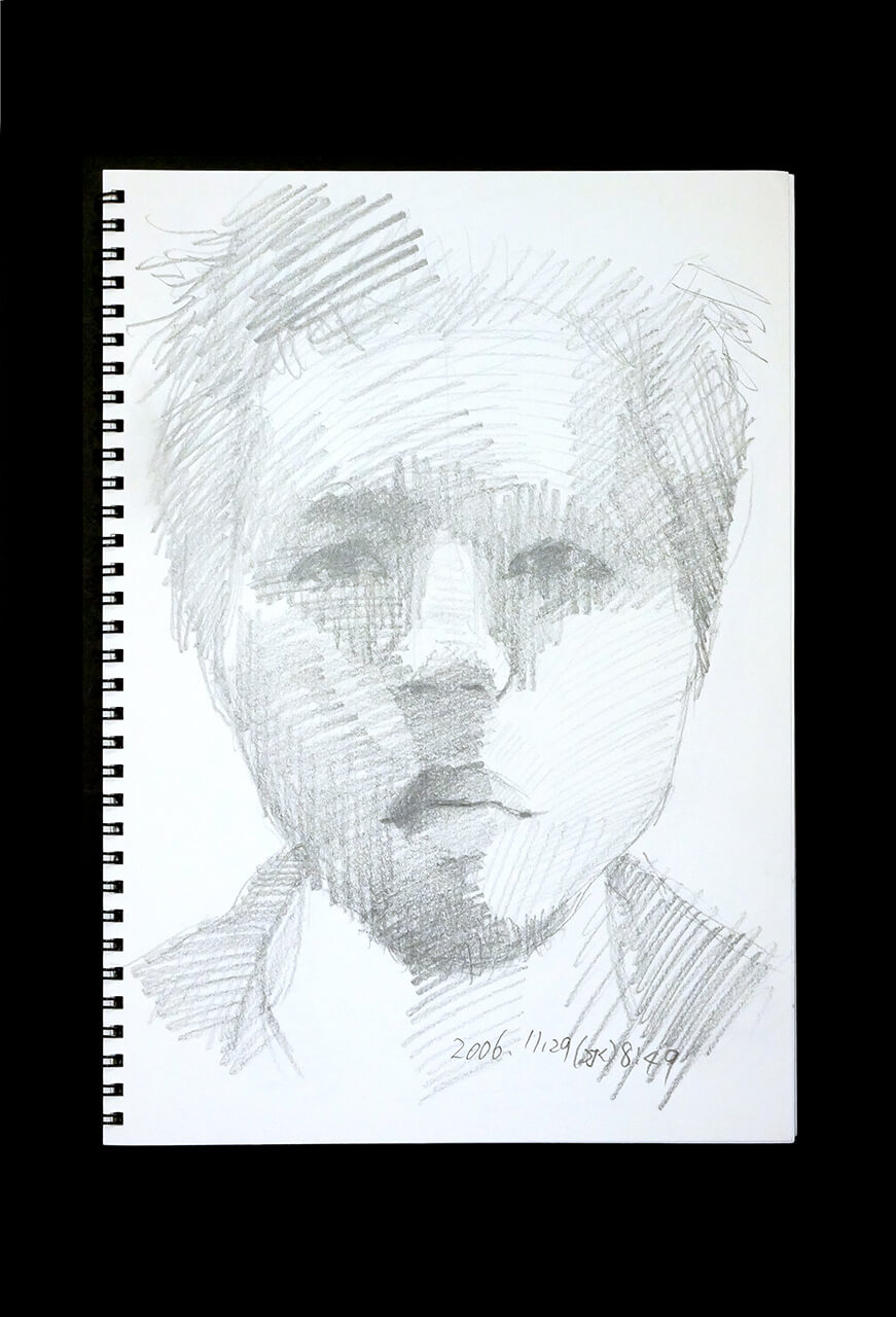 Contemporary artist SHINTAKU Tomoni's 2006/11/29 Self-portrait or pencil drawing