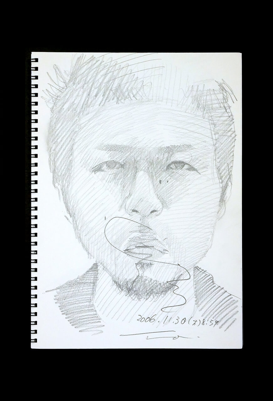 Contemporary artist SHINTAKU Tomoni's 2006/11/30 Self-portrait or pencil drawing
