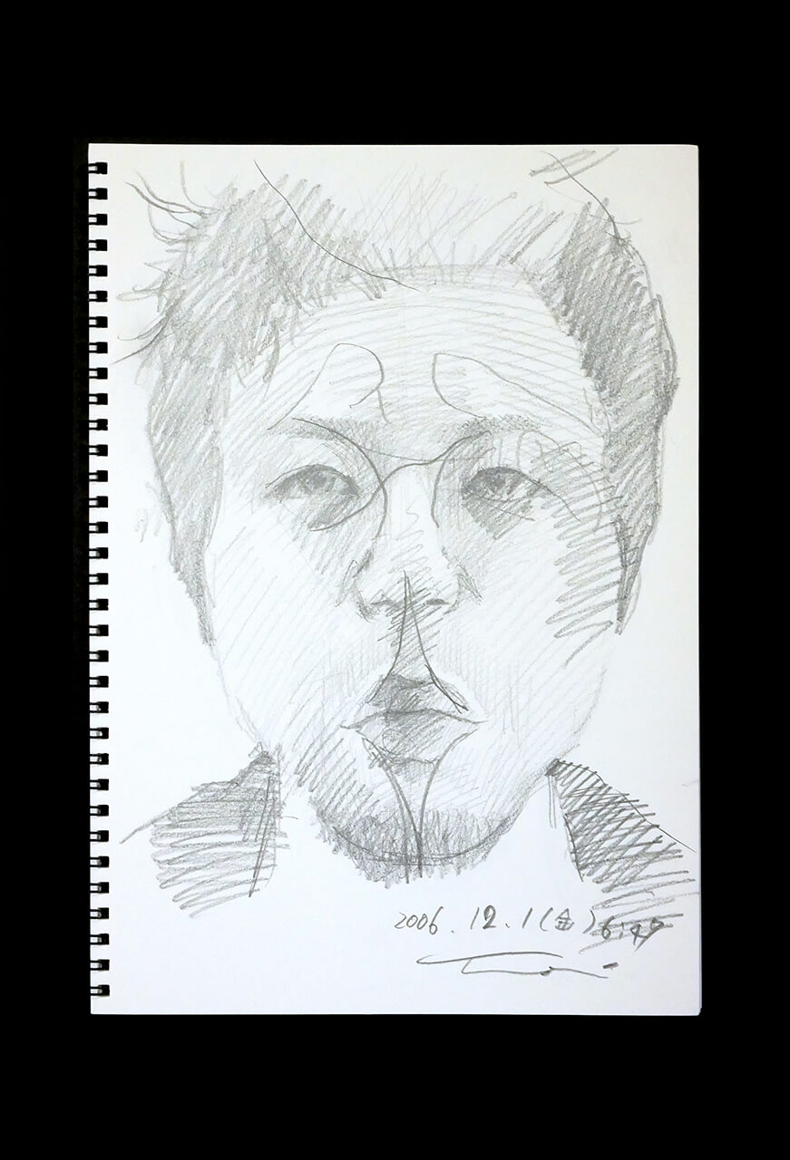 Contemporary artist SHINTAKU Tomoni's 2006/12/1 Self-portrait or pencil drawing