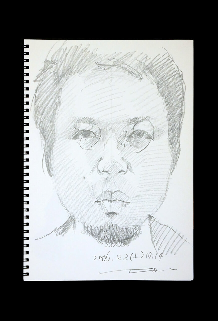 Contemporary artist SHINTAKU Tomoni's 2006/12/2 Self-portrait or pencil drawing