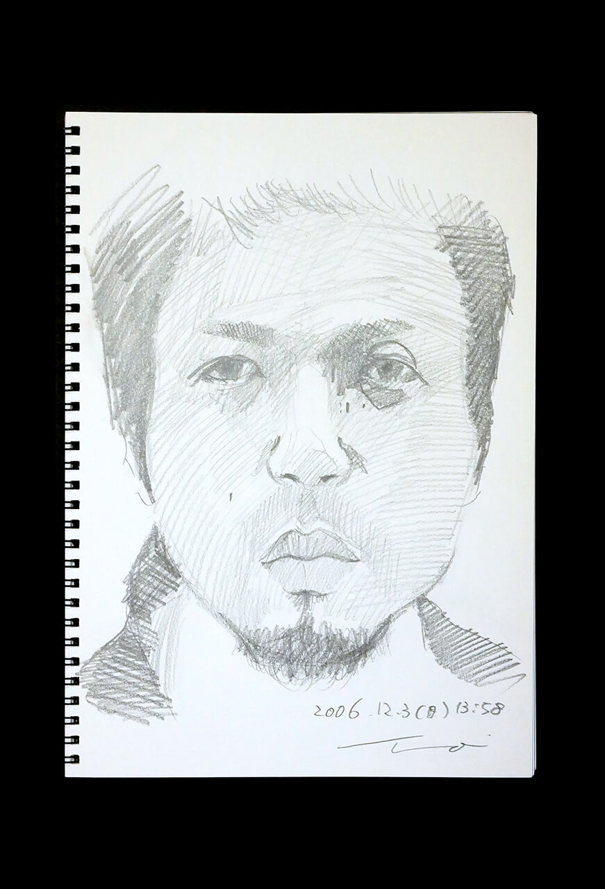 Contemporary artist SHINTAKU Tomoni's 2006/12/3 Self-portrait or pencil drawing