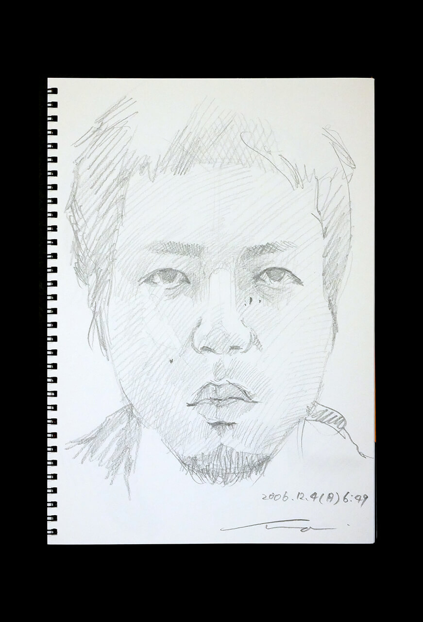 Contemporary artist SHINTAKU Tomoni's 2006/12/4 Self-portrait or pencil drawing