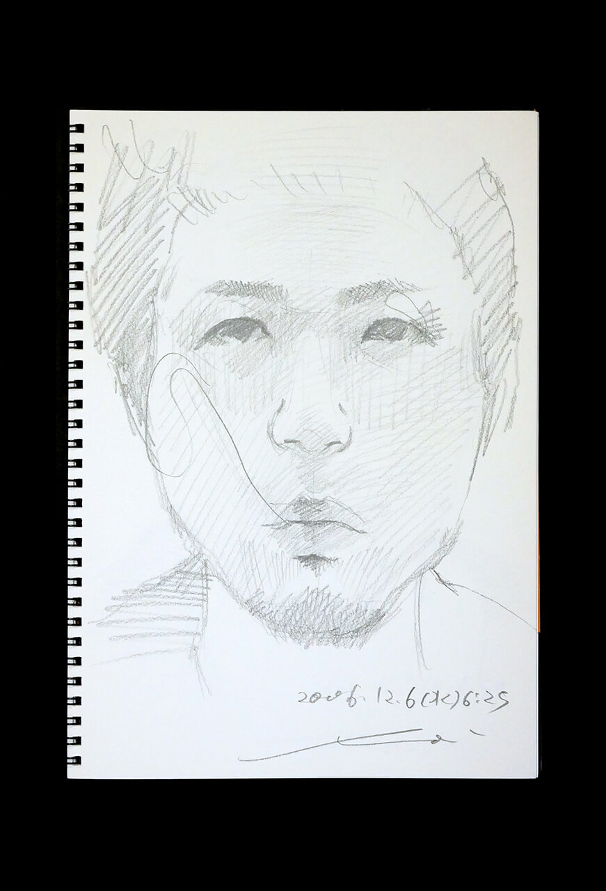Contemporary artist SHINTAKU Tomoni's 2006/12/6 Self-portrait or pencil drawing