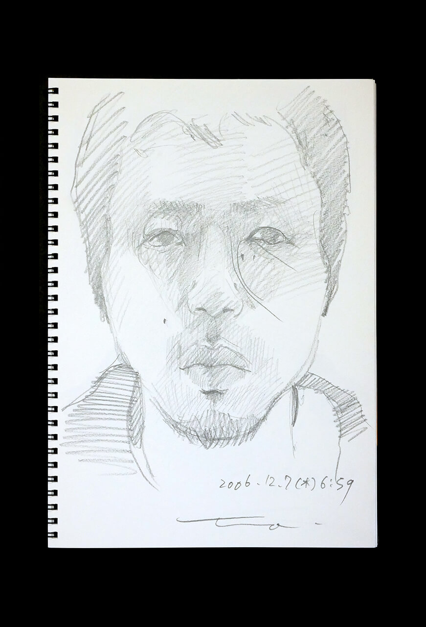 Contemporary artist SHINTAKU Tomoni's 2006/12/7 Self-portrait or pencil drawing