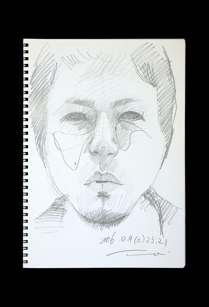 Contemporary artist SHINTAKU Tomoni's 2006/12/9 Self-portrait or pencil drawing