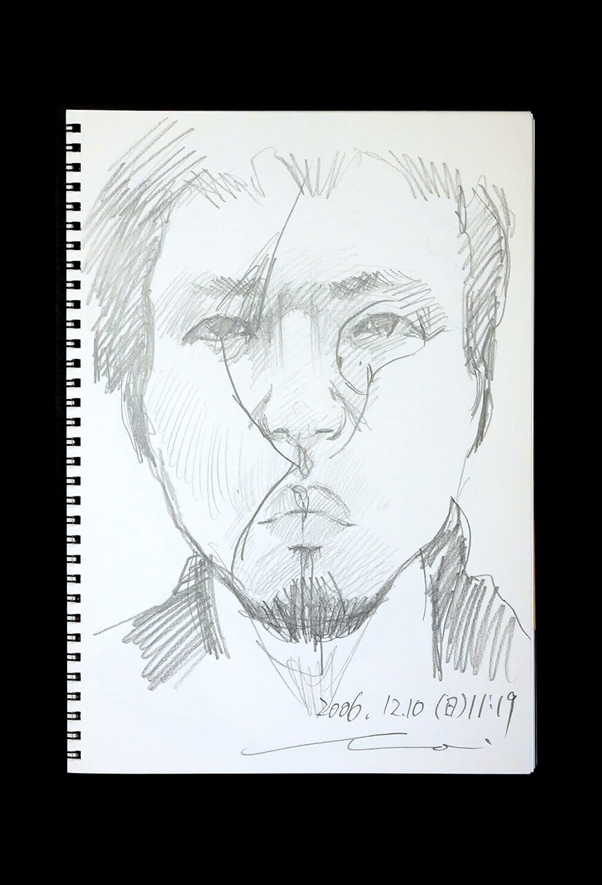 Contemporary artist SHINTAKU Tomoni's 2006/12/10 Self-portrait or pencil drawing