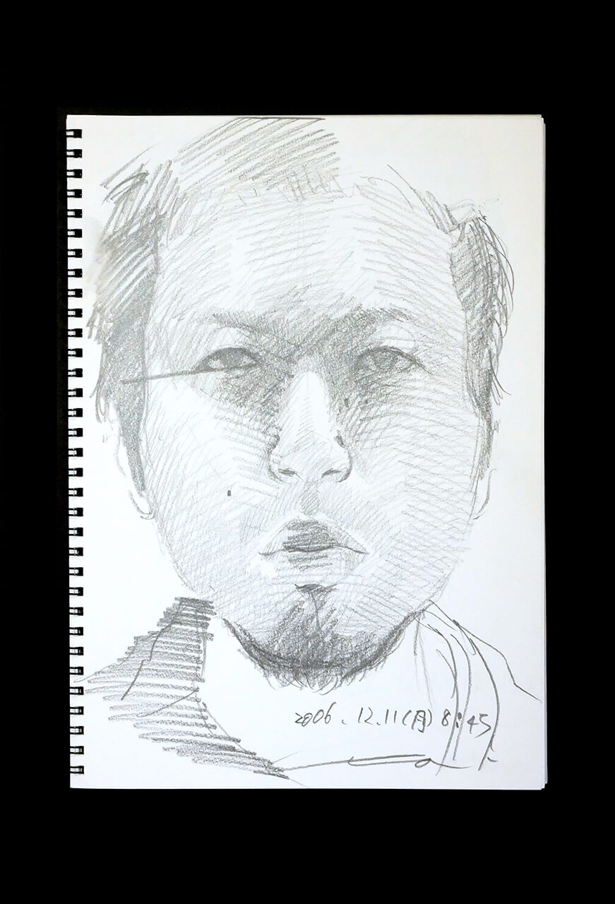 Contemporary artist SHINTAKU Tomoni's 2006/12/11 Self-portrait or pencil drawing