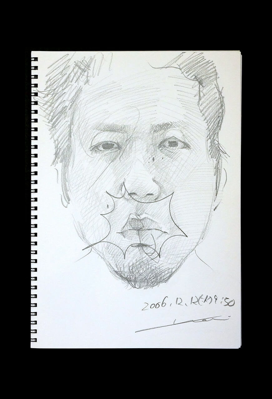 Contemporary artist SHINTAKU Tomoni's 2006/12/12 Self-portrait or pencil drawing