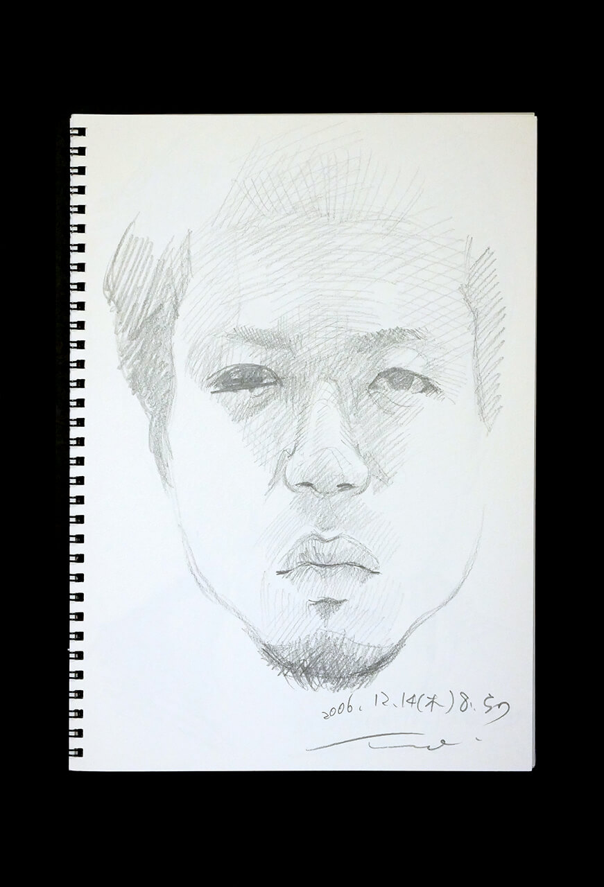Contemporary artist SHINTAKU Tomoni's 2006/12/14 Self-portrait or pencil drawing