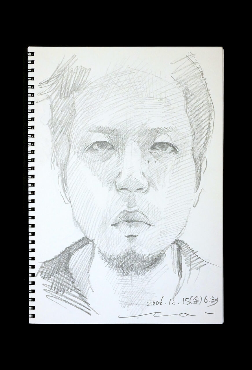 Contemporary artist SHINTAKU Tomoni's 2006/12/15 Self-portrait or pencil drawing