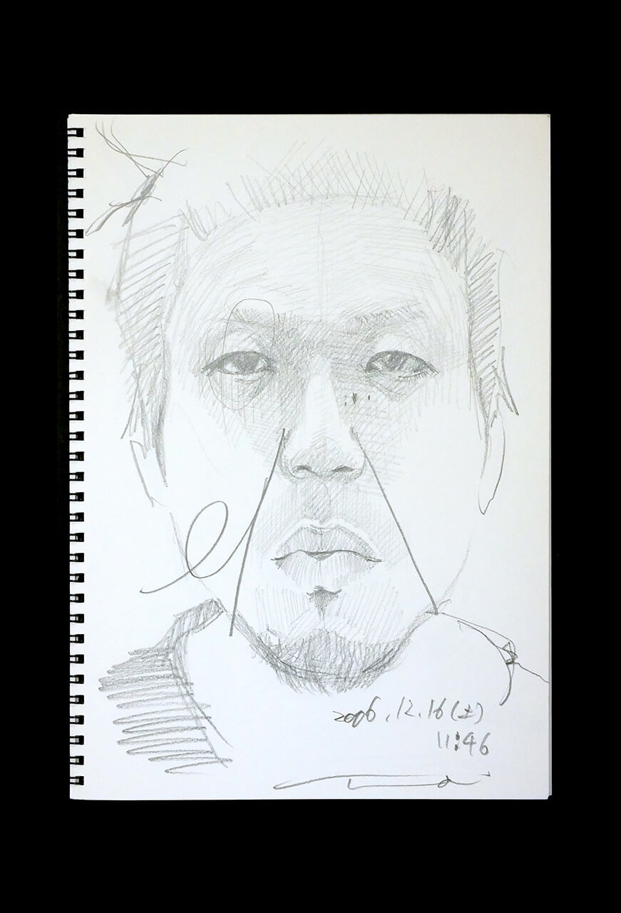 Contemporary artist SHINTAKU Tomoni's 2006/12/16 Self-portrait or pencil drawing