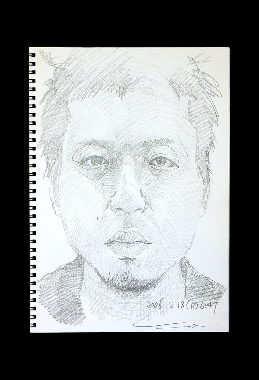 Contemporary artist SHINTAKU Tomoni's 2006/12/18 Self-portrait or pencil drawing