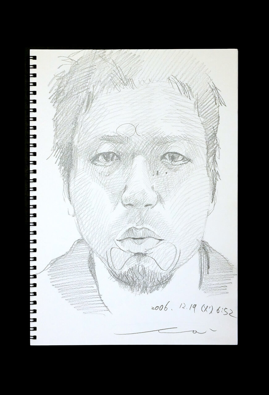 Contemporary artist SHINTAKU Tomoni's 2006/12/19 Self-portrait or pencil drawing