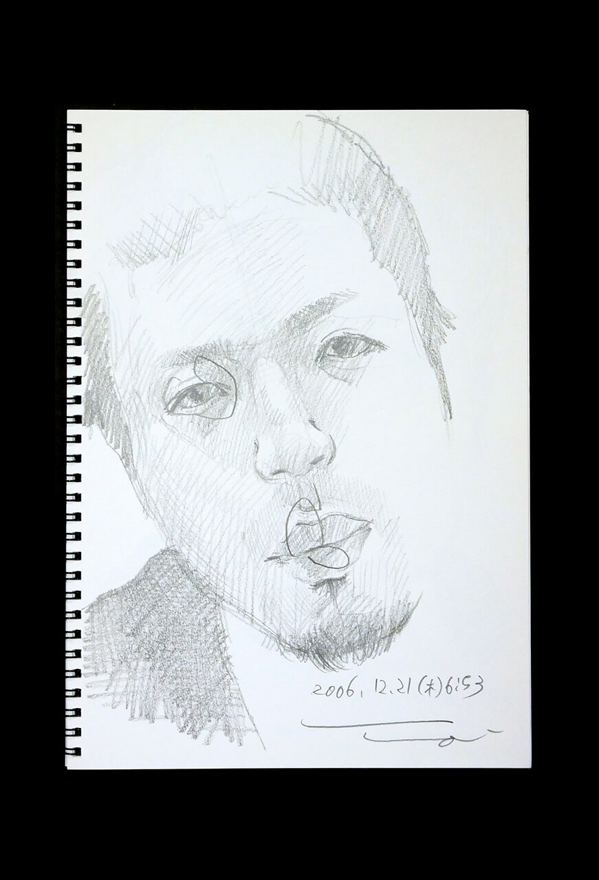 Contemporary artist SHINTAKU Tomoni's 2006/12/21 Self-portrait or pencil drawing