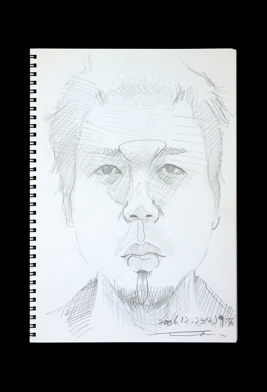 Contemporary artist SHINTAKU Tomoni's 2006/12/23 Self-portrait or pencil drawing