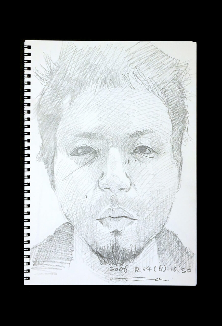 Contemporary artist SHINTAKU Tomoni's 2006/12/24 Self-portrait or pencil drawing