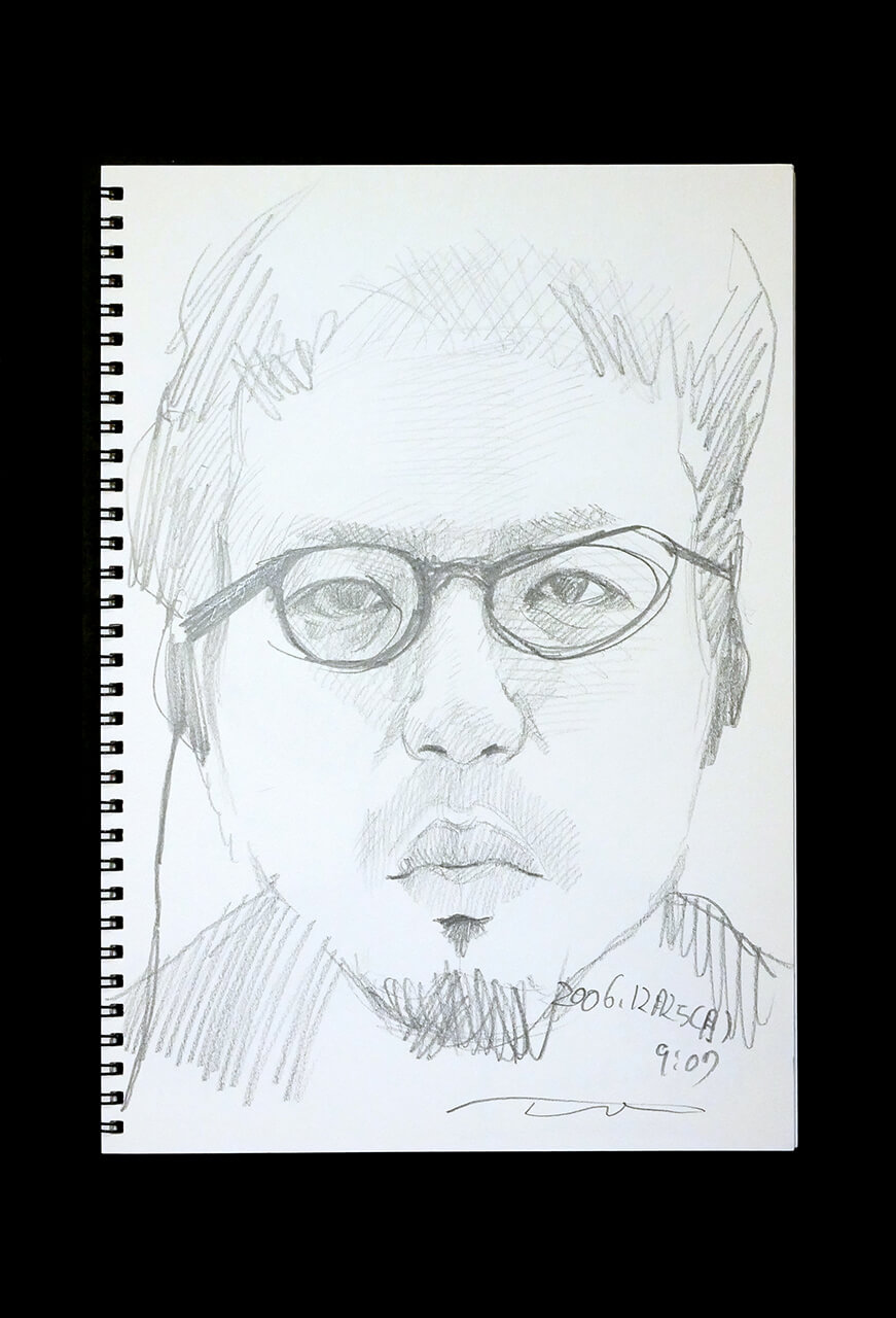 Contemporary artist SHINTAKU Tomoni's 2006/12/25 Self-portrait or pencil drawing