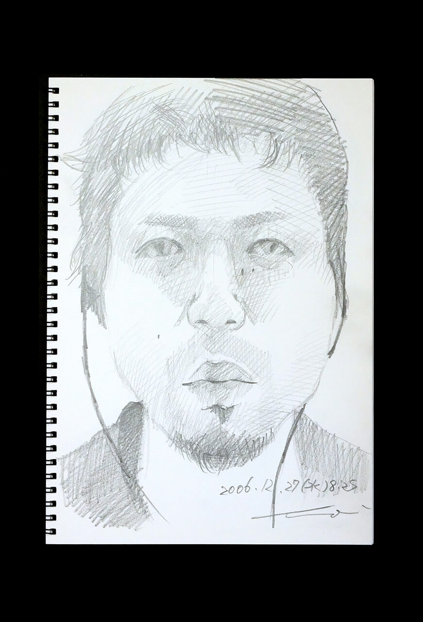 Contemporary artist SHINTAKU Tomoni's 2006/12/27 Self-portrait or pencil drawing