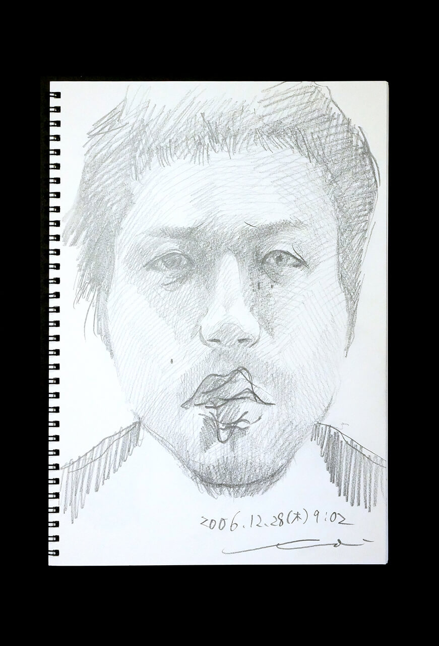 Contemporary artist SHINTAKU Tomoni's 2006/12/28 Self-portrait or pencil drawing