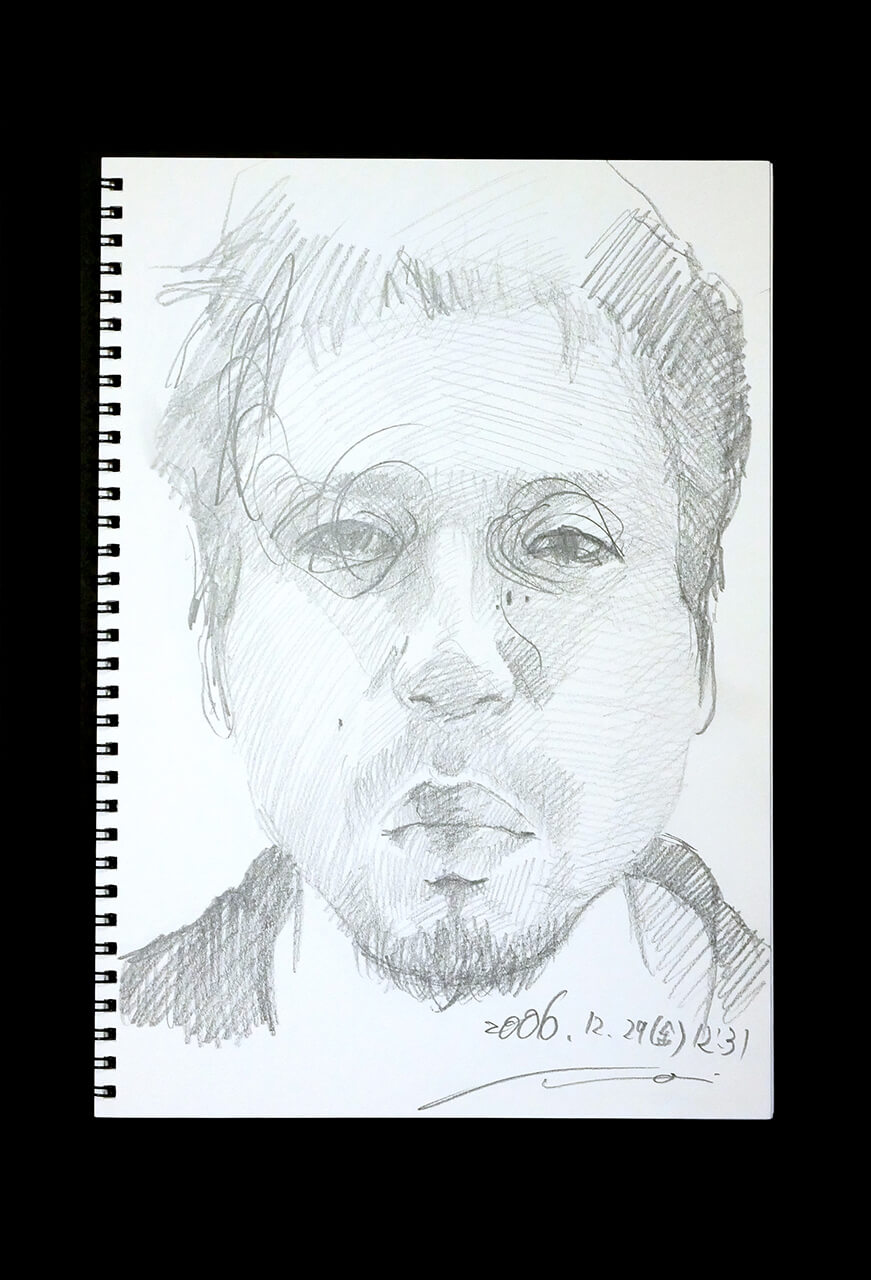 Contemporary artist SHINTAKU Tomoni's 2006/12/29 Self-portrait or pencil drawing