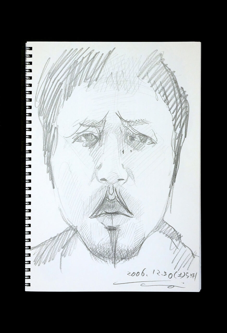 Contemporary artist SHINTAKU Tomoni's 2006/12/30 Self-portrait or pencil drawing