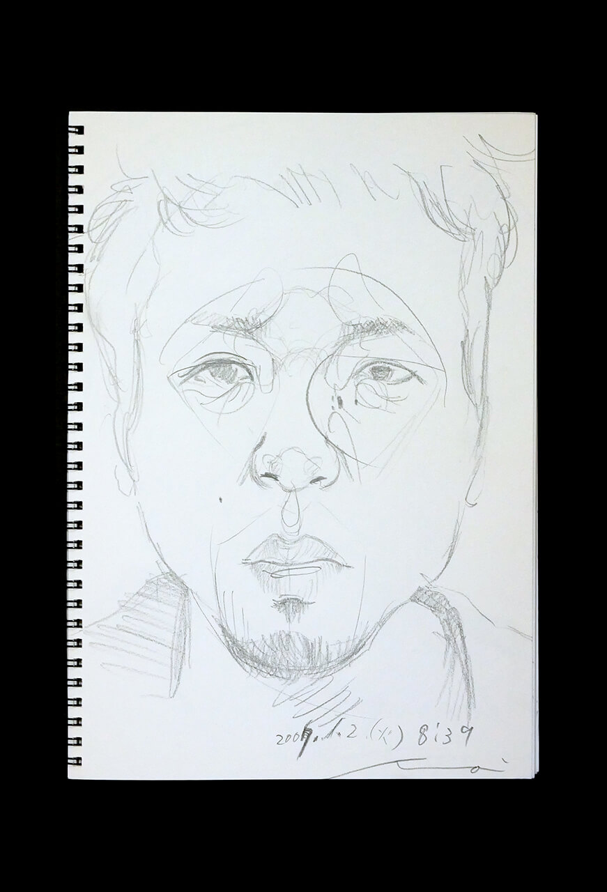 Contemporary artist SHINTAKU Tomoni's 2007/1/2 Self-portrait or pencil drawing