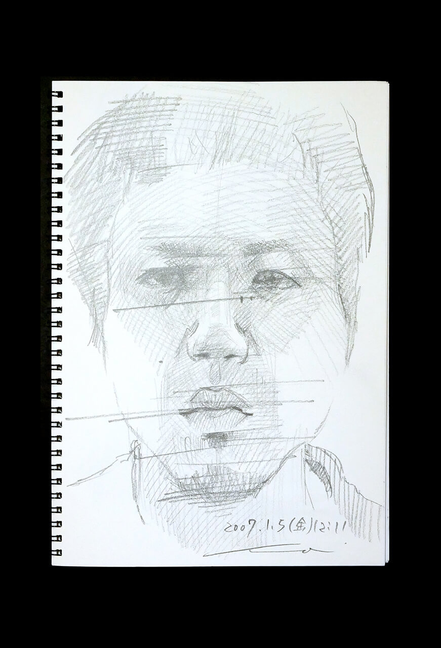 Contemporary artist SHINTAKU Tomoni's 2007/1/5 Self-portrait or pencil drawing