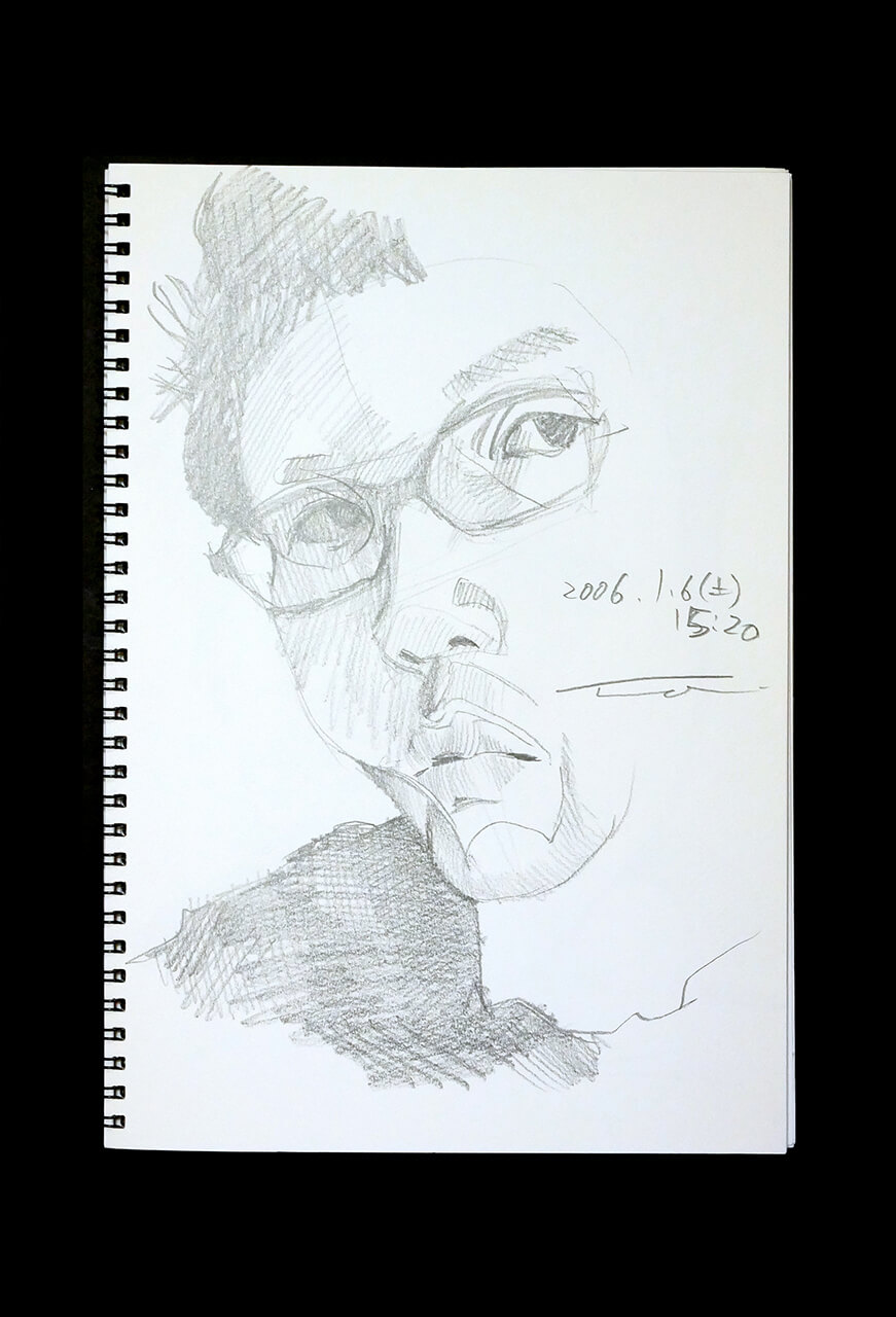 Contemporary artist SHINTAKU Tomoni's 2007/1/6 Self-portrait or pencil drawing
