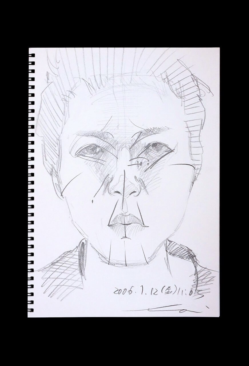 Contemporary artist SHINTAKU Tomoni's 2007/1/12 Self-portrait or pencil drawing