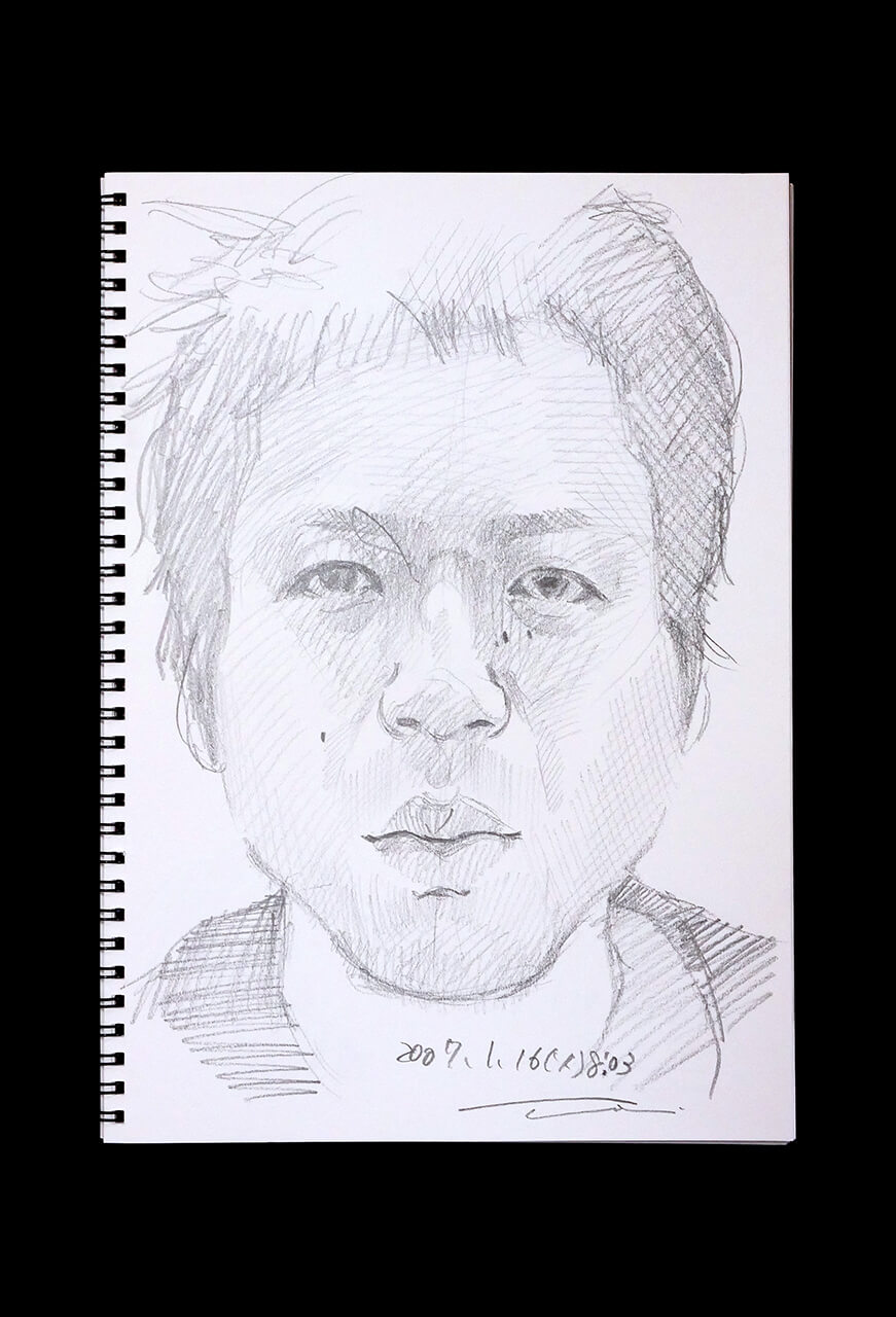 Contemporary artist SHINTAKU Tomoni's 2007/1/16 Self-portrait or pencil drawing