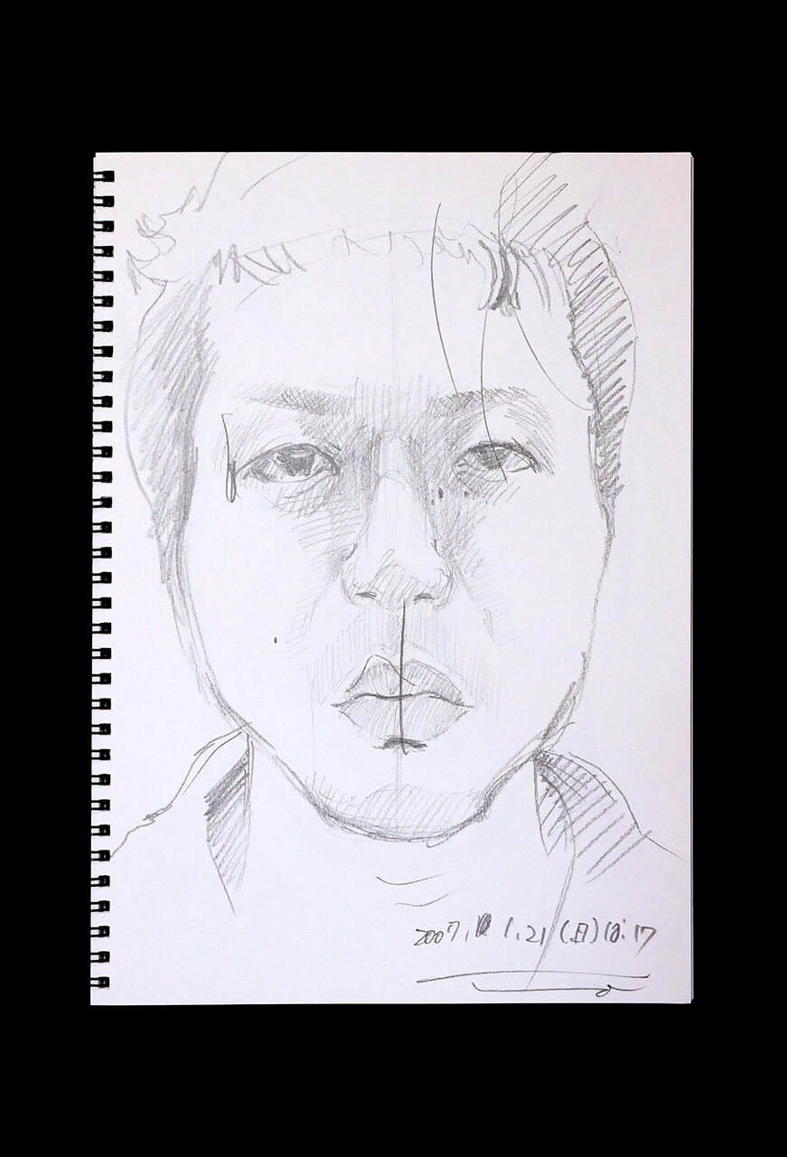 Contemporary artist SHINTAKU Tomoni's 2007/1/21 Self-portrait or pencil drawing