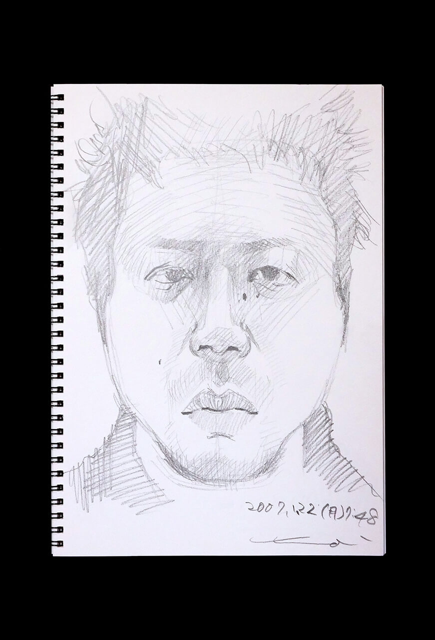 Contemporary artist SHINTAKU Tomoni's 2007/1/22 Self-portrait or pencil drawing
