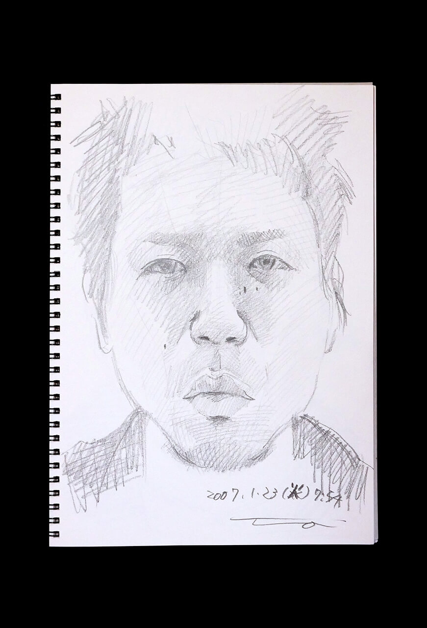 Contemporary artist SHINTAKU Tomoni's 2007/1/23 Self-portrait or pencil drawing